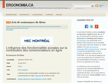Tablet Screenshot of ergonomia.ca